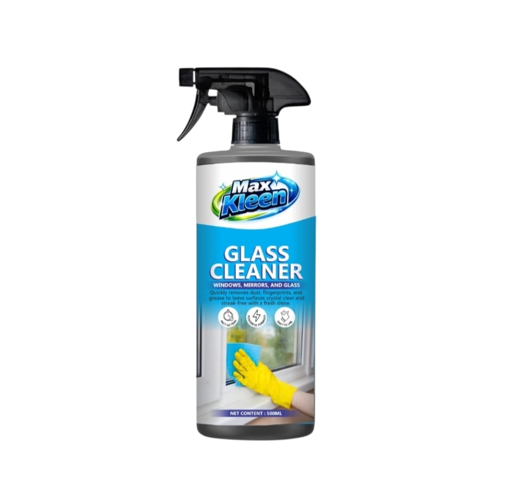Maxkleen Glass Cleaner 500ml – Streak-Free Shine, Removes Dirt & Grease, Quick-Drying